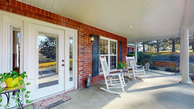 view of patio featuring covered porch