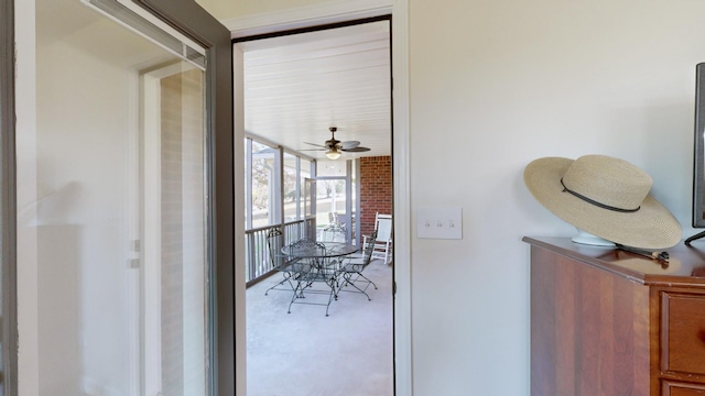 interior space with floor to ceiling windows