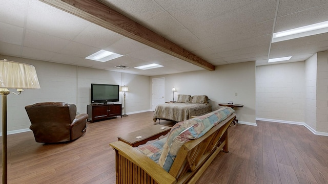 bedroom featuring wood-type flooring