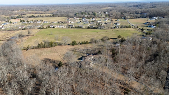 aerial view featuring a rural view