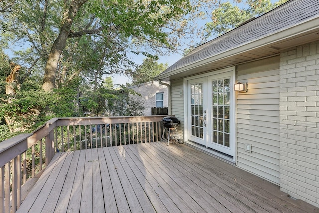 deck with french doors