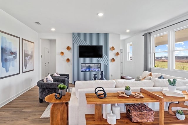 living room featuring hardwood / wood-style floors