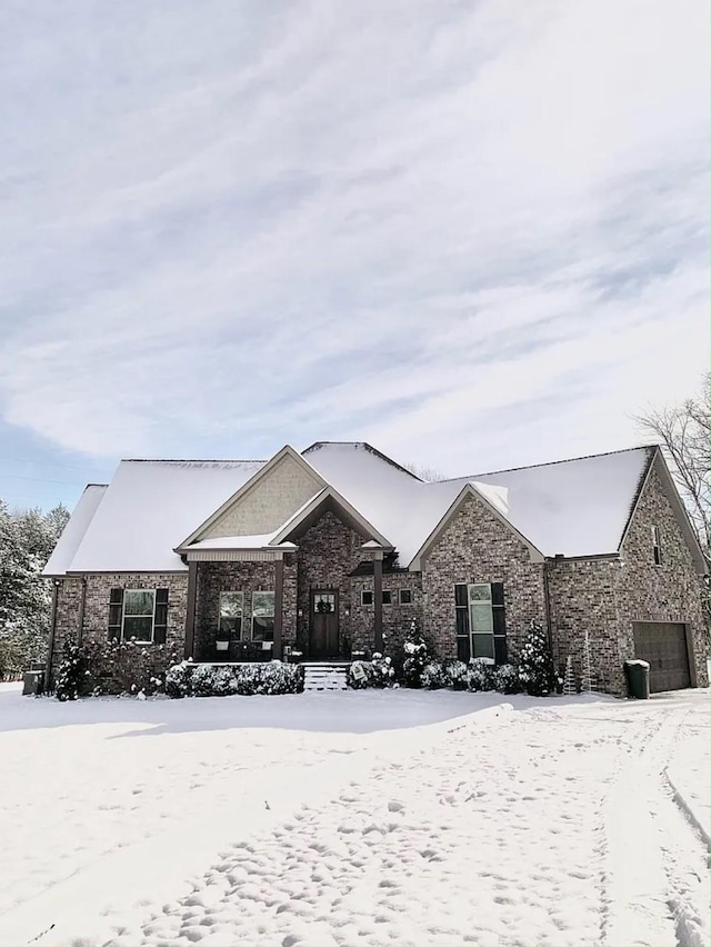 view of front of house with a garage