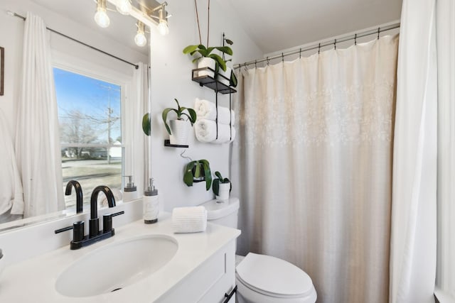 bathroom with toilet and vanity