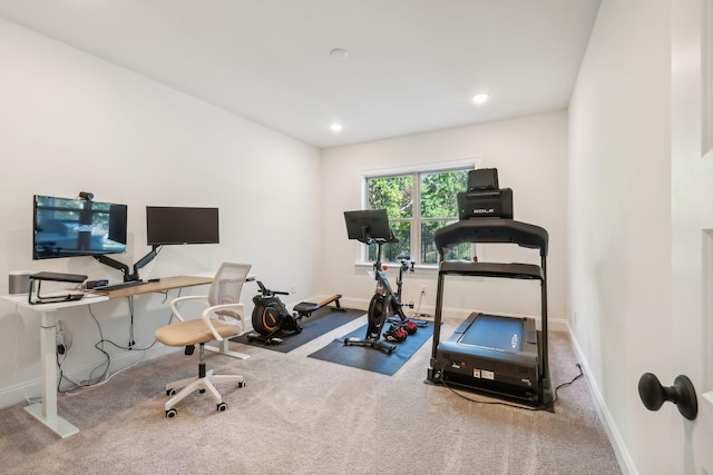 workout area with carpet