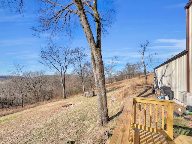 view of yard with a deck