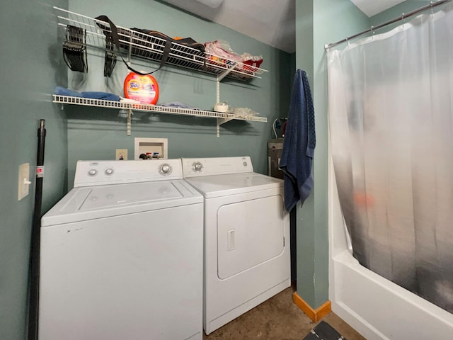 laundry room featuring washing machine and clothes dryer