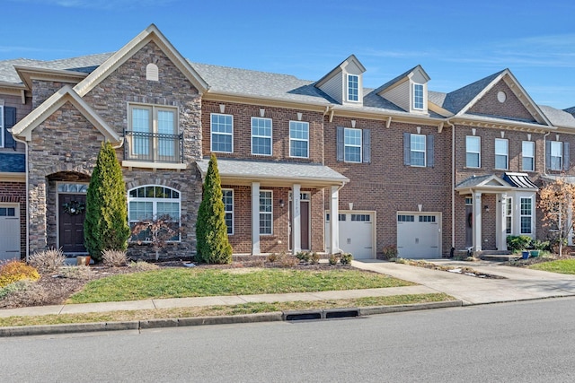 view of property featuring a garage