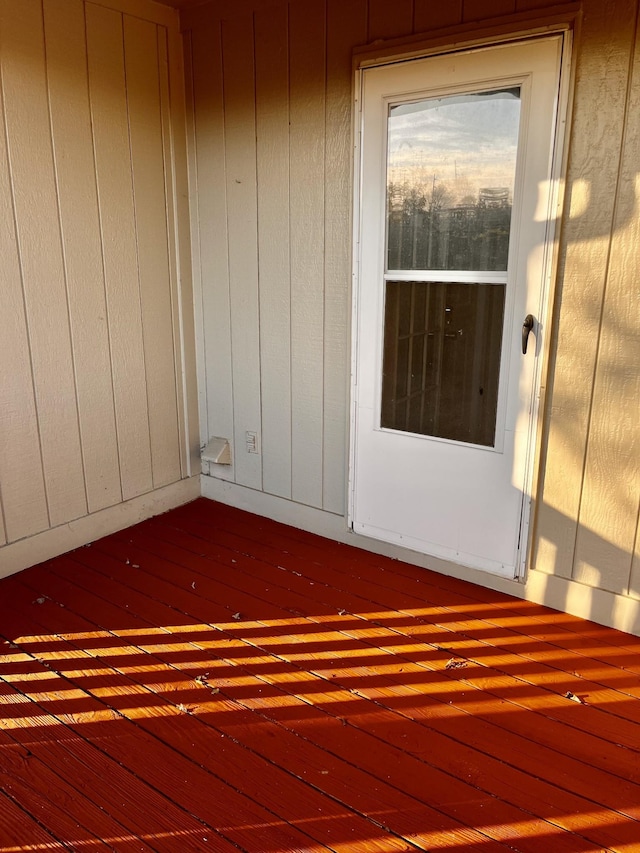 exterior space with dark wood-type flooring