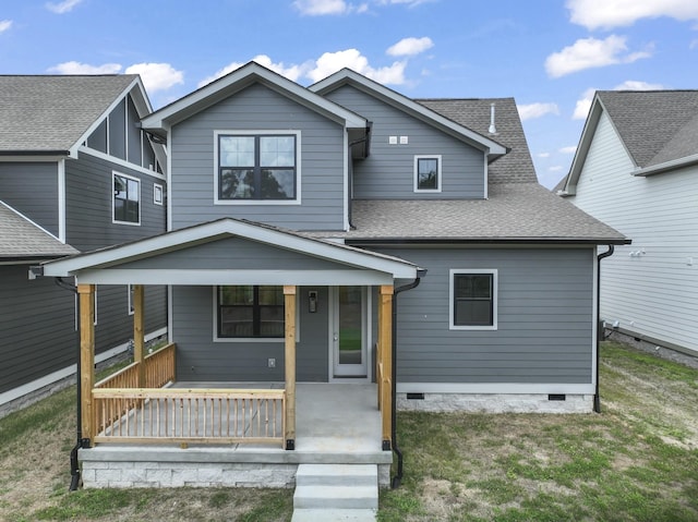 view of front of home featuring covered porch