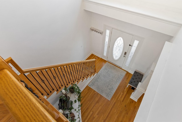 entryway featuring hardwood / wood-style flooring