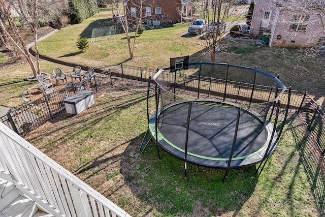 view of yard featuring a trampoline