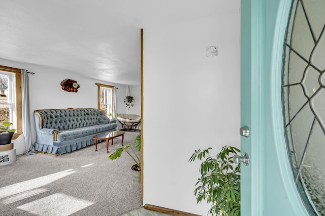 interior space with carpet and plenty of natural light