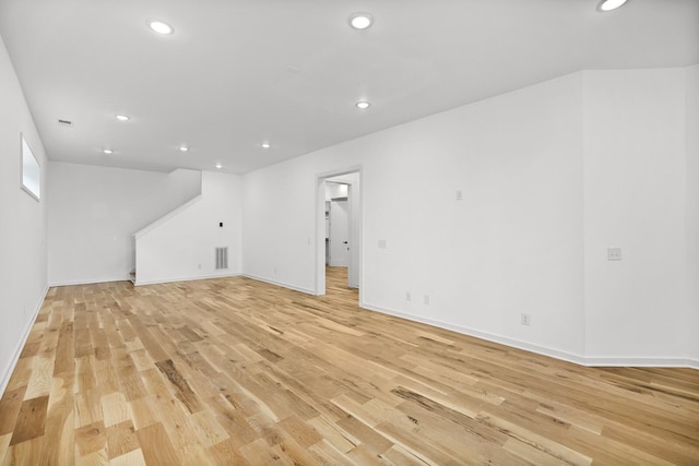 interior space with light hardwood / wood-style floors