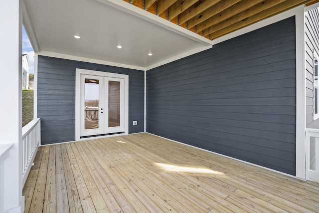 deck featuring french doors