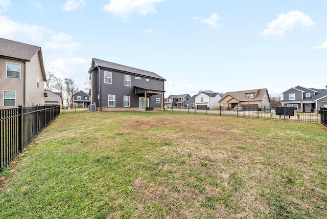 view of yard with central AC