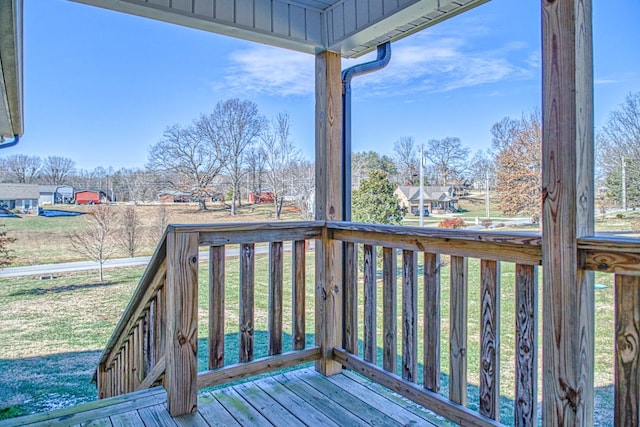 deck with a lawn