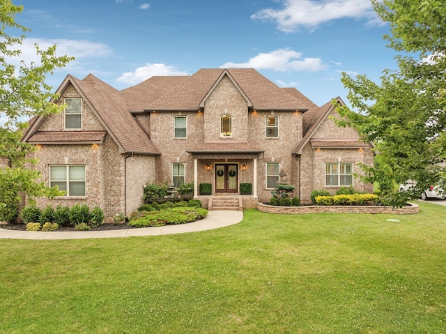 view of front facade featuring a front lawn