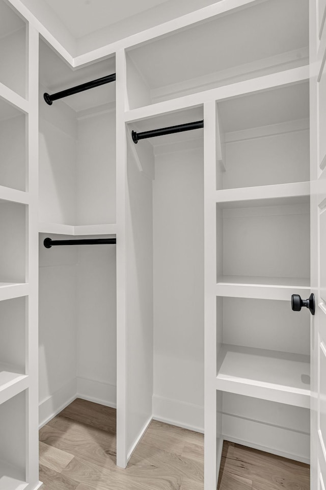 spacious closet with wood-type flooring