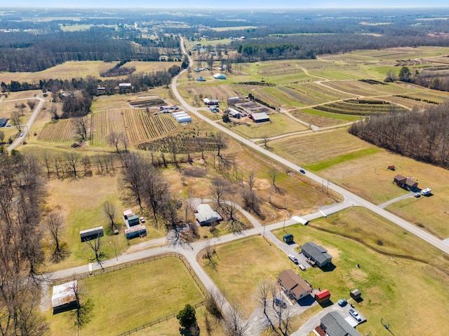 bird's eye view featuring a rural view