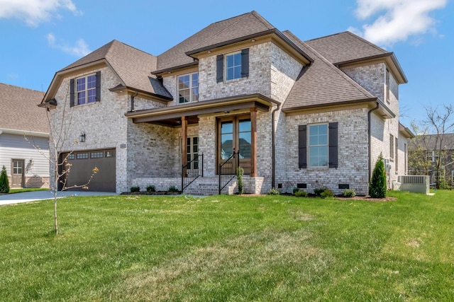 3025 Shady Forest Dr, Murfreesboro, TN 37128 - view of front of property featuring concrete driveway, brick siding, an attached garage, a shingled roof, and a front yard