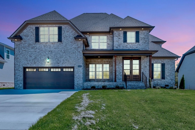 3025 Shady Forest Dr, Murfreesboro, TN 37128 - view of front of home with a lawn, an attached garage, brick siding, and concrete driveway
