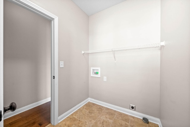 washroom featuring washer hookup and hookup for an electric dryer