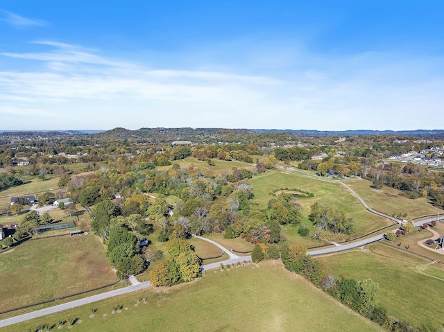 aerial view featuring a rural view