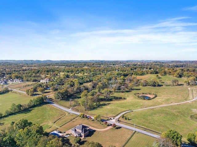 drone / aerial view featuring a rural view