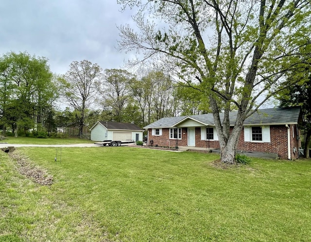 view of front of home with a front yard