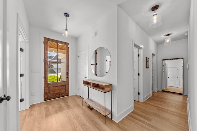 entrance foyer featuring light hardwood / wood-style flooring