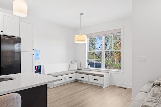 interior space with light hardwood / wood-style floors