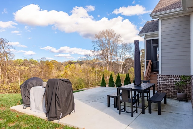 view of patio / terrace featuring grilling area