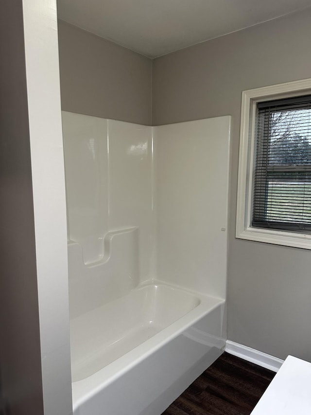 bathroom featuring hardwood / wood-style flooring