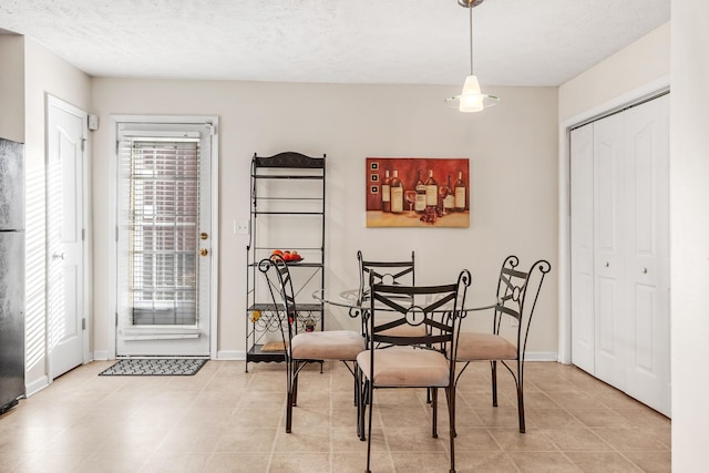 dining room featuring a textured ceiling