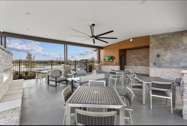 view of patio / terrace with ceiling fan