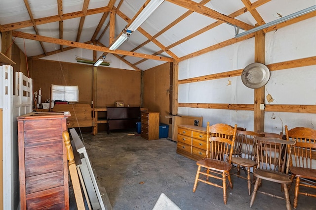 interior space featuring high vaulted ceiling