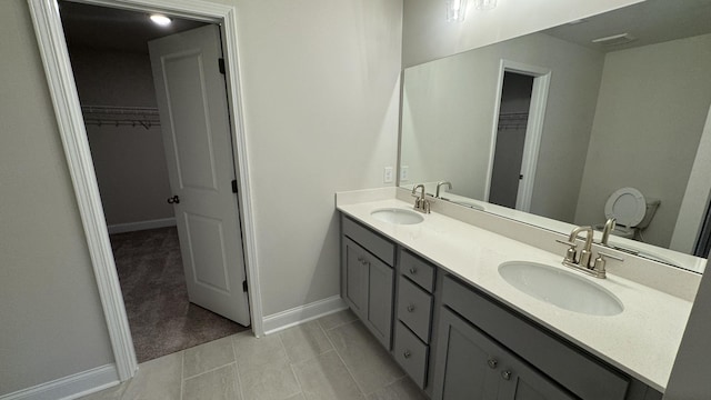 bathroom featuring vanity and tile patterned floors