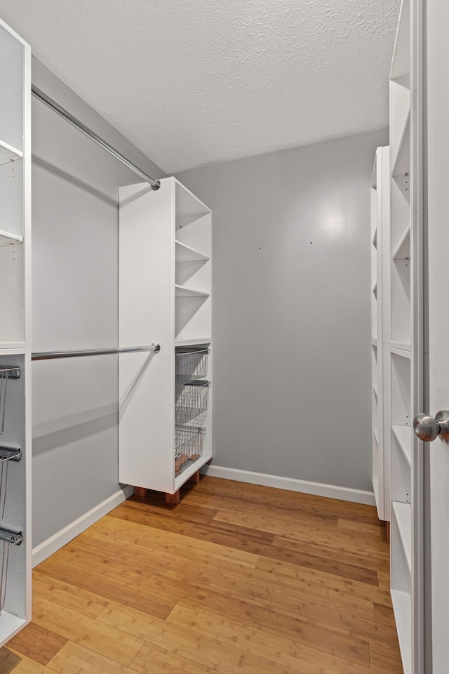 walk in closet featuring light hardwood / wood-style floors