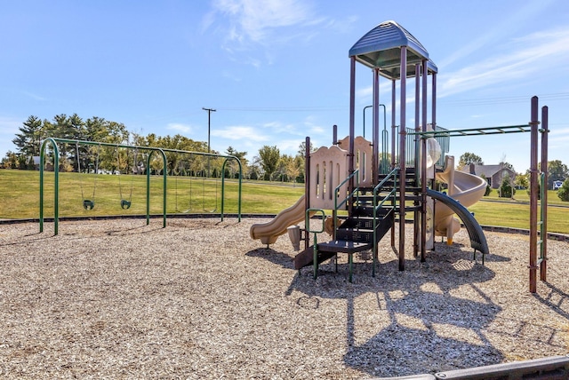 view of play area featuring a yard