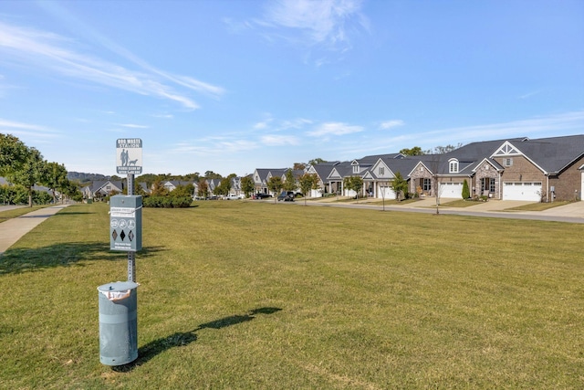 view of community with a lawn