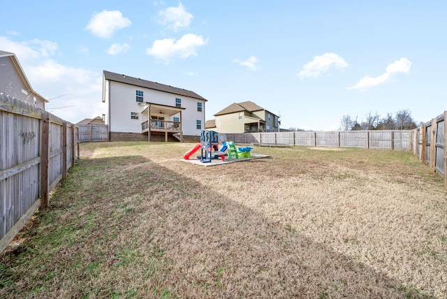 view of yard featuring a playground