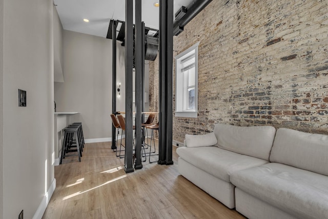 unfurnished living room featuring light hardwood / wood-style floors