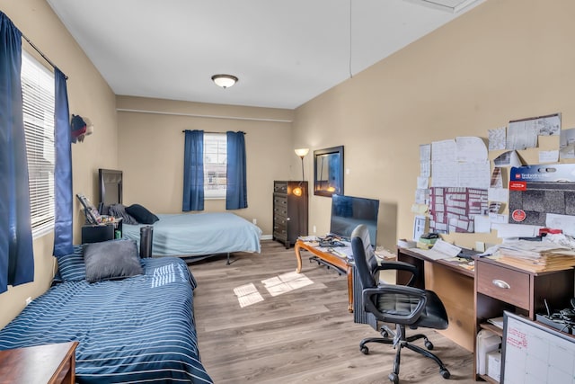 bedroom featuring light hardwood / wood-style flooring