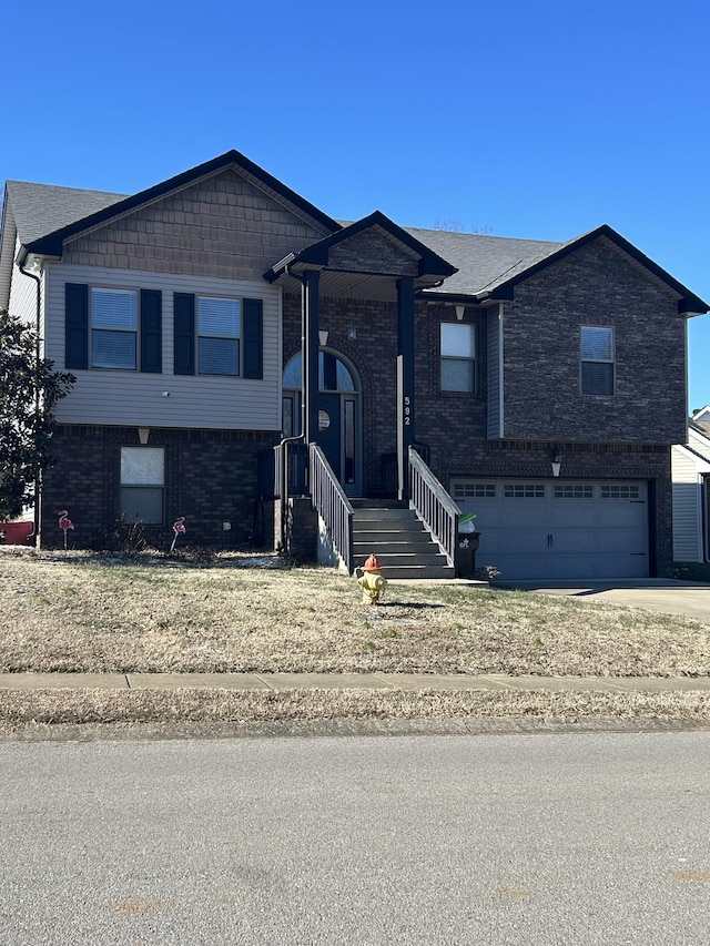 view of front of home with a garage