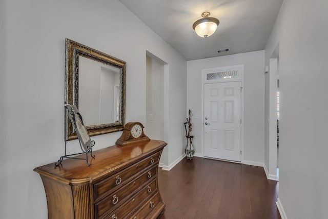 entryway featuring dark hardwood / wood-style flooring