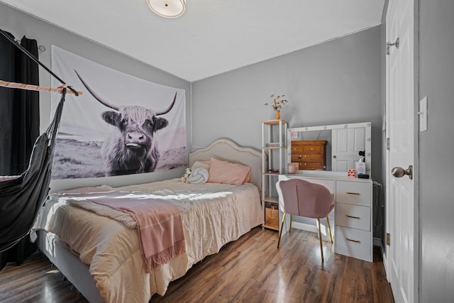 bedroom featuring dark wood-type flooring