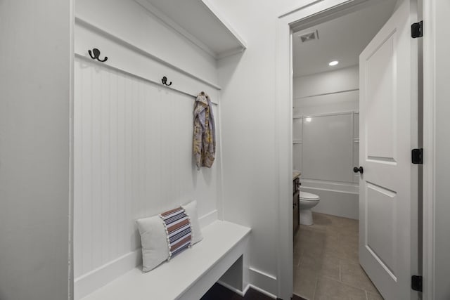 mudroom featuring tile patterned floors