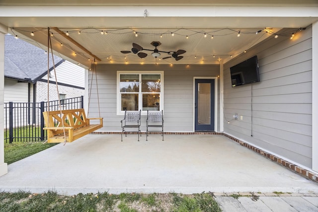 view of patio / terrace with ceiling fan