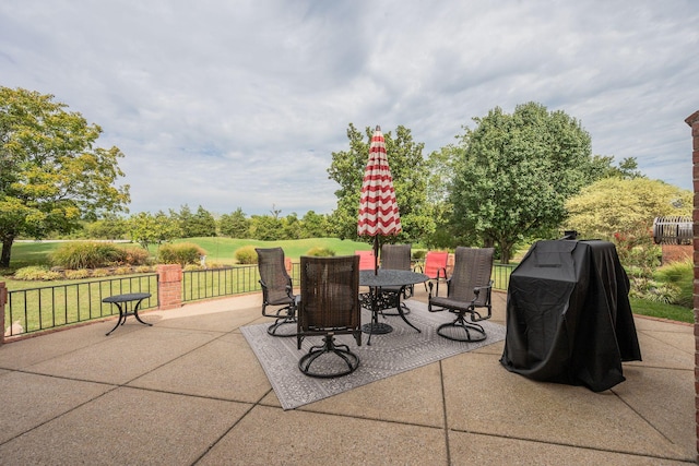 view of patio with area for grilling